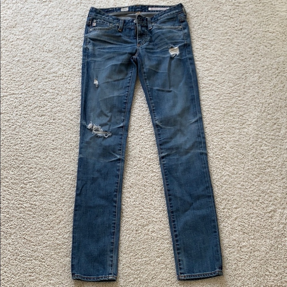 AG Cigarette Leg Jean with Rips